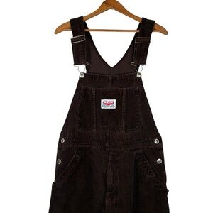 Vintage Ikeda Corduroy Carpenter Bib Overalls Brown Made In Canada